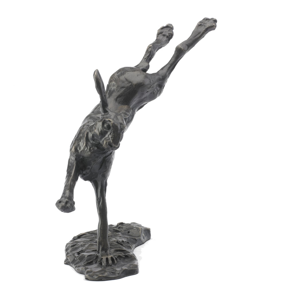 Bronze Hare Sculpture: Flying Hare II by Sue Maclaurin