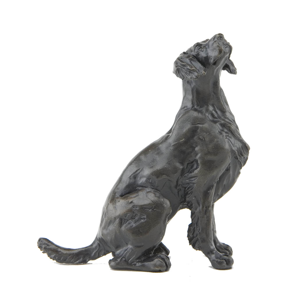 Bronze Dog Sculpture: Sitting Springer Spaniel by Sue Maclaurin