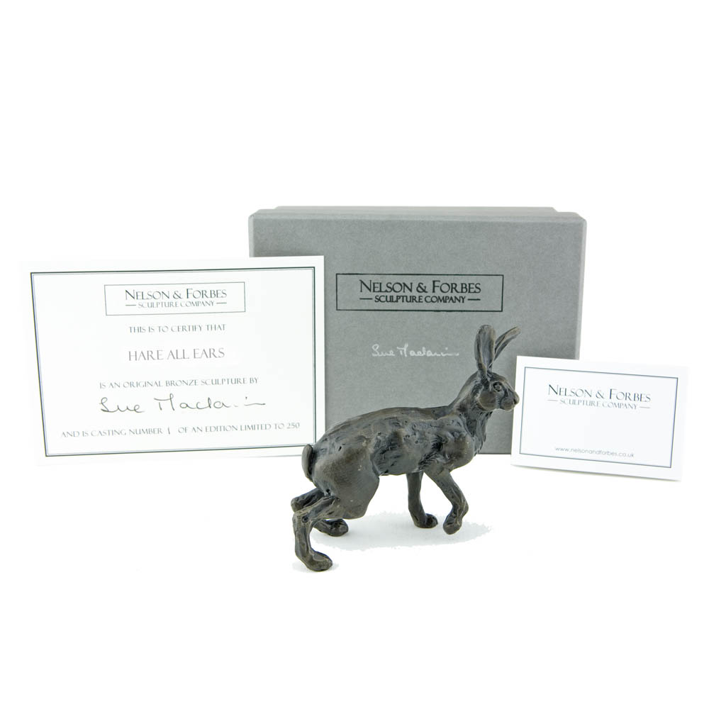 Bronze Hare Sculpture: Hare All Ears by Sue Maclaurin