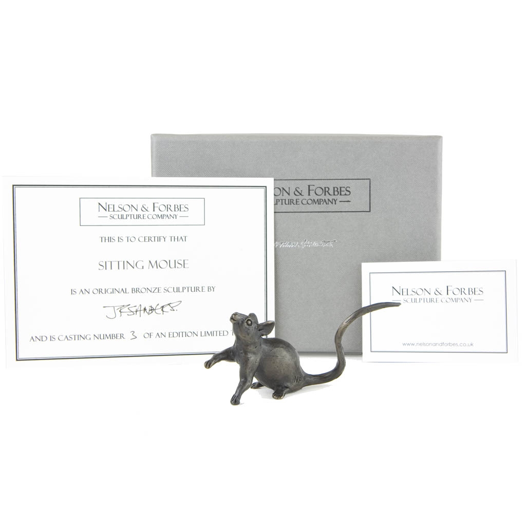 Bronze Mouse Sculpture: Playing Mouse by Jonathan Sanders