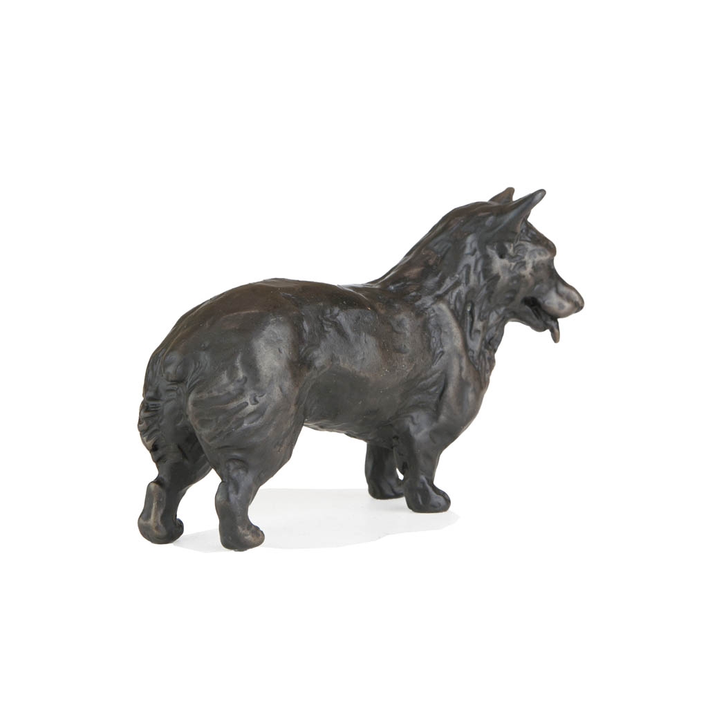 Bronze Dog Sculpture: Standing Corgi by Sue Maclaurin