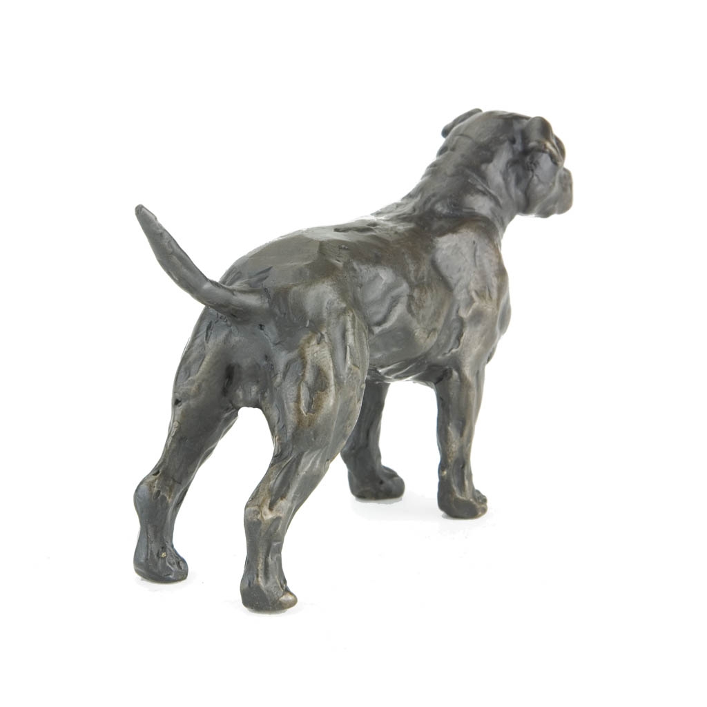 Bronze Dog Sculpture: Female Staffordshire Bull Terrier by Sue Maclaurin