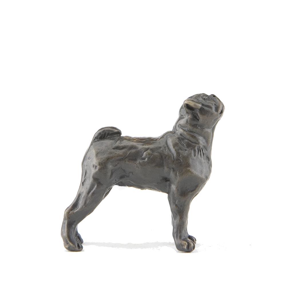 Bronze Dog Sculpture: Female Pug Maquette by Sue Maclaurin