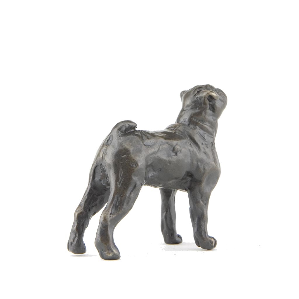 Bronze Dog Sculpture: Female Pug Maquette by Sue Maclaurin