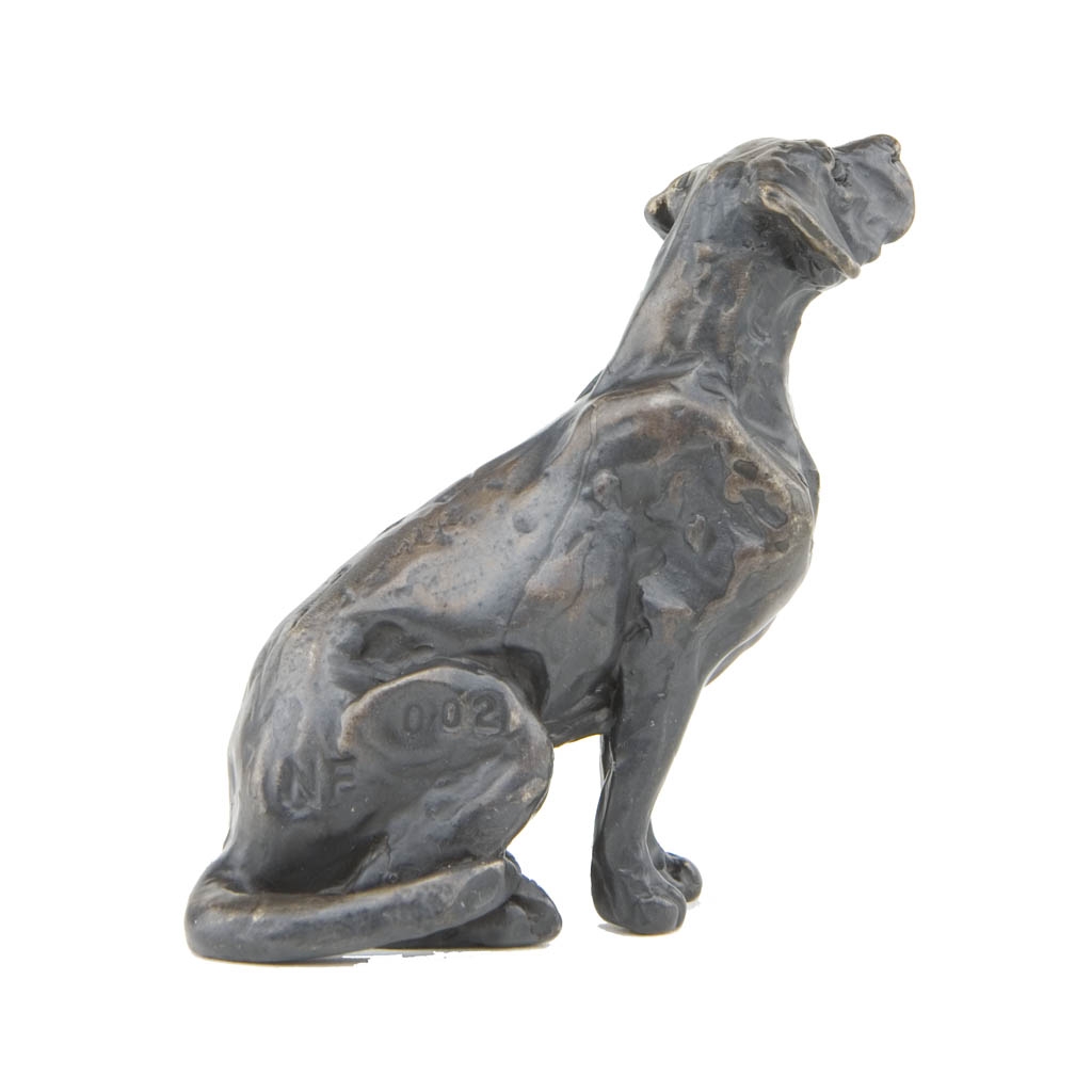 Bronze Dog Sculpture: Female Sitting Labrador Maquette by Sue Maclaurin