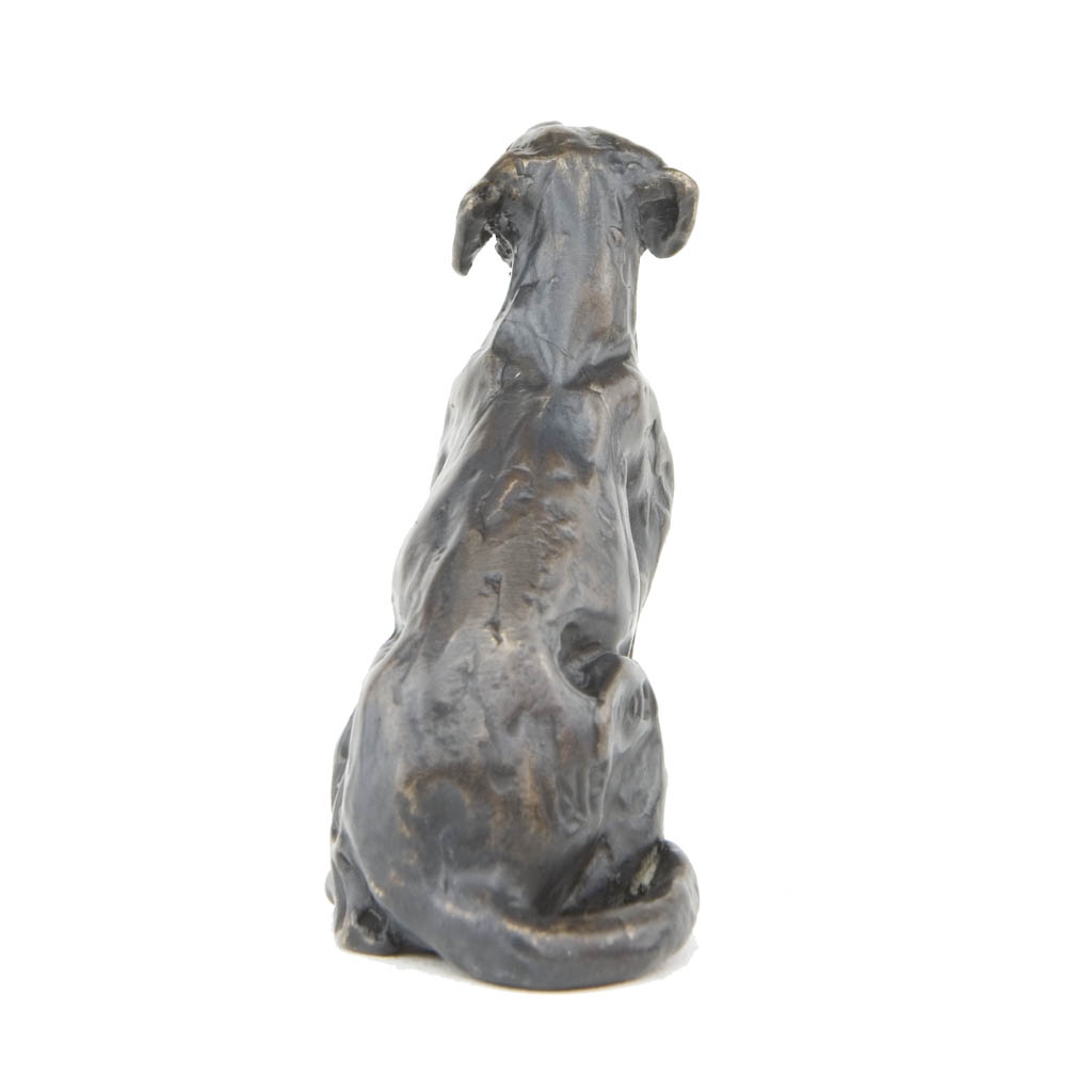 Bronze Dog Sculpture: Female Sitting Labrador Maquette by Sue Maclaurin