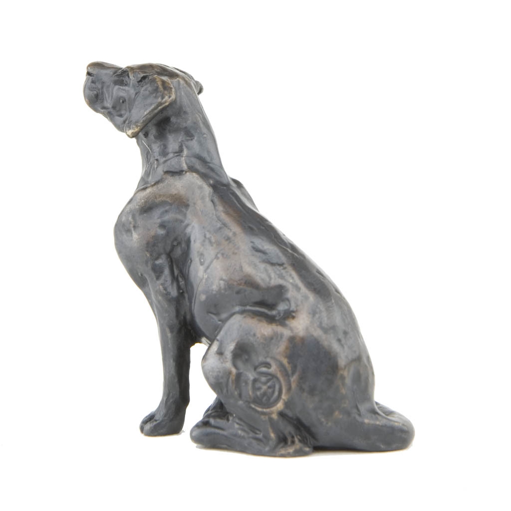 Bronze Dog Sculpture: Female Sitting Labrador Maquette by Sue Maclaurin