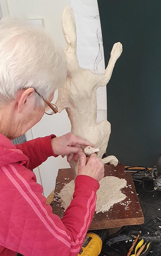 Bronze Hare Sculpture: Garden Dancing Hare by Sue Maclaurin (Life Size) **Coming Soon!** - Image 11